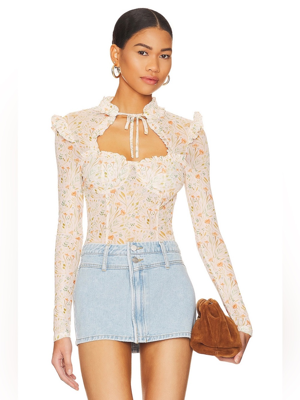 NWOT - Revolve More To Come Xoey Long Sleeve Top in Blush Multi - Size M